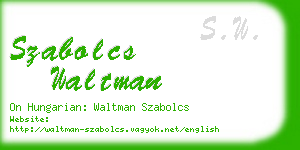 szabolcs waltman business card